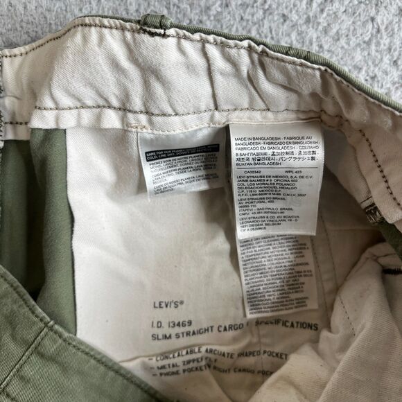 Levi Strauss Cargo Pant Men 38x30 Green Slim Straight Stretch Utility Streetwear - Picture 6 of 16